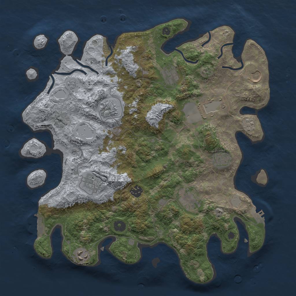 Rust Map: Procedural Map, Size: 3750, Seed: 86941, 17 Monuments