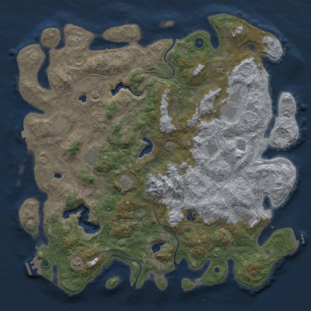 Rust Map: Procedural Map, Size: 5000, Seed: 1262017966, 17 Monuments