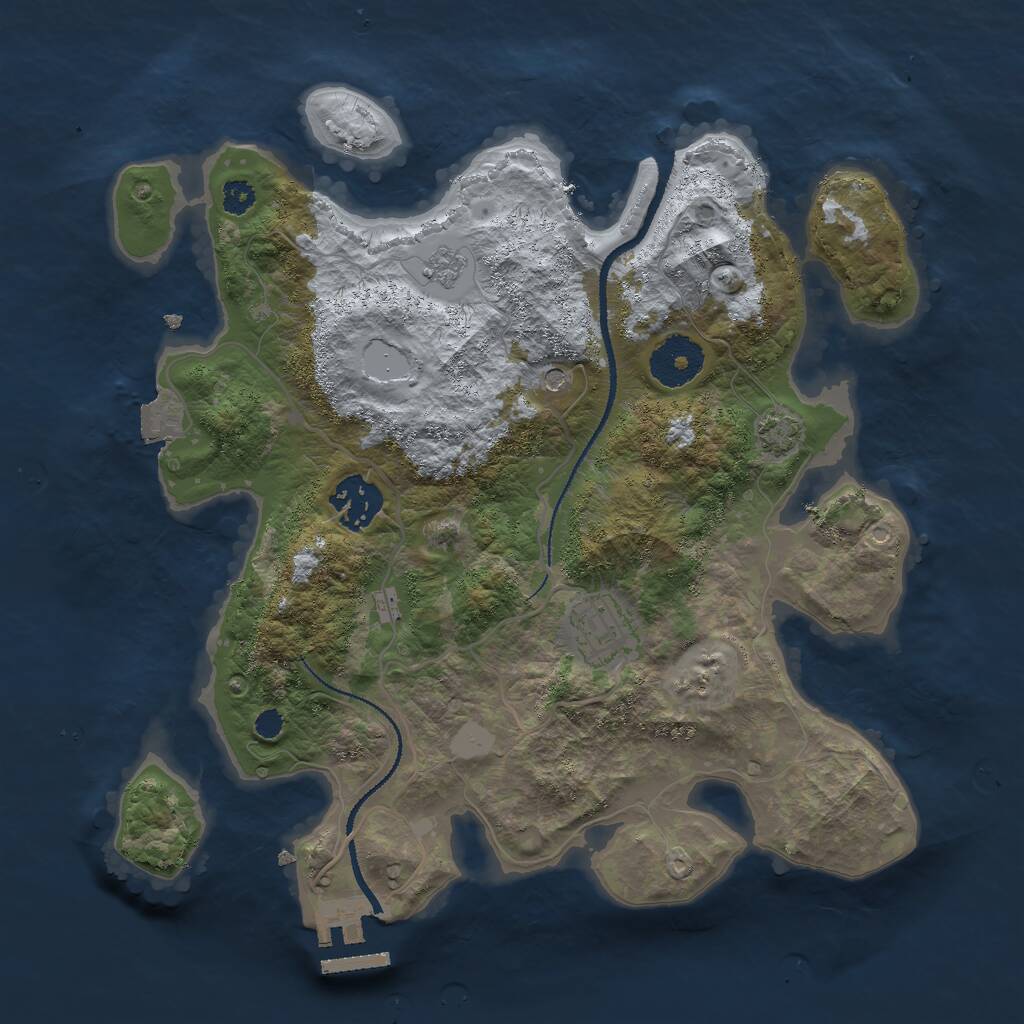 Rust Map: Procedural Map, Size: 3000, Seed: 148509, 7 Monuments