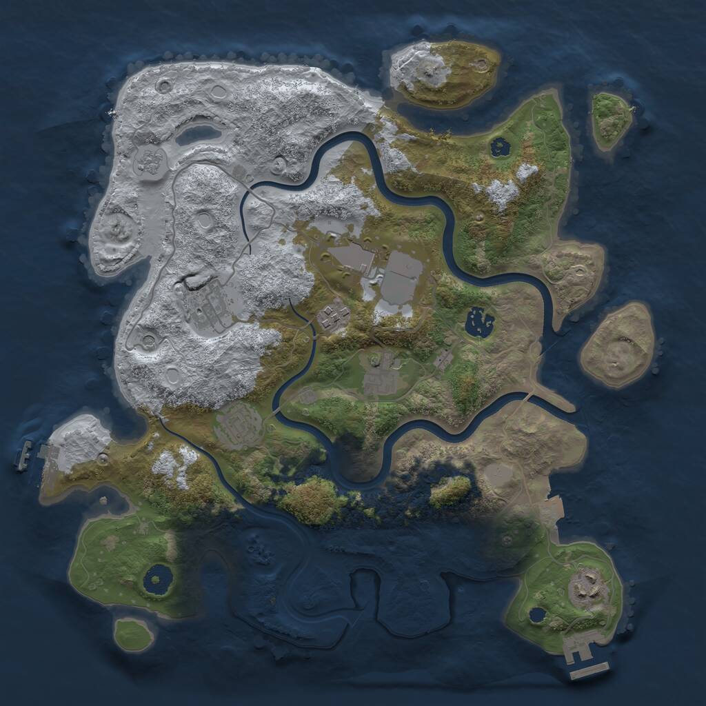 Rust Map: Procedural Map, Size: 3600, Seed: 1224, 13 Monuments