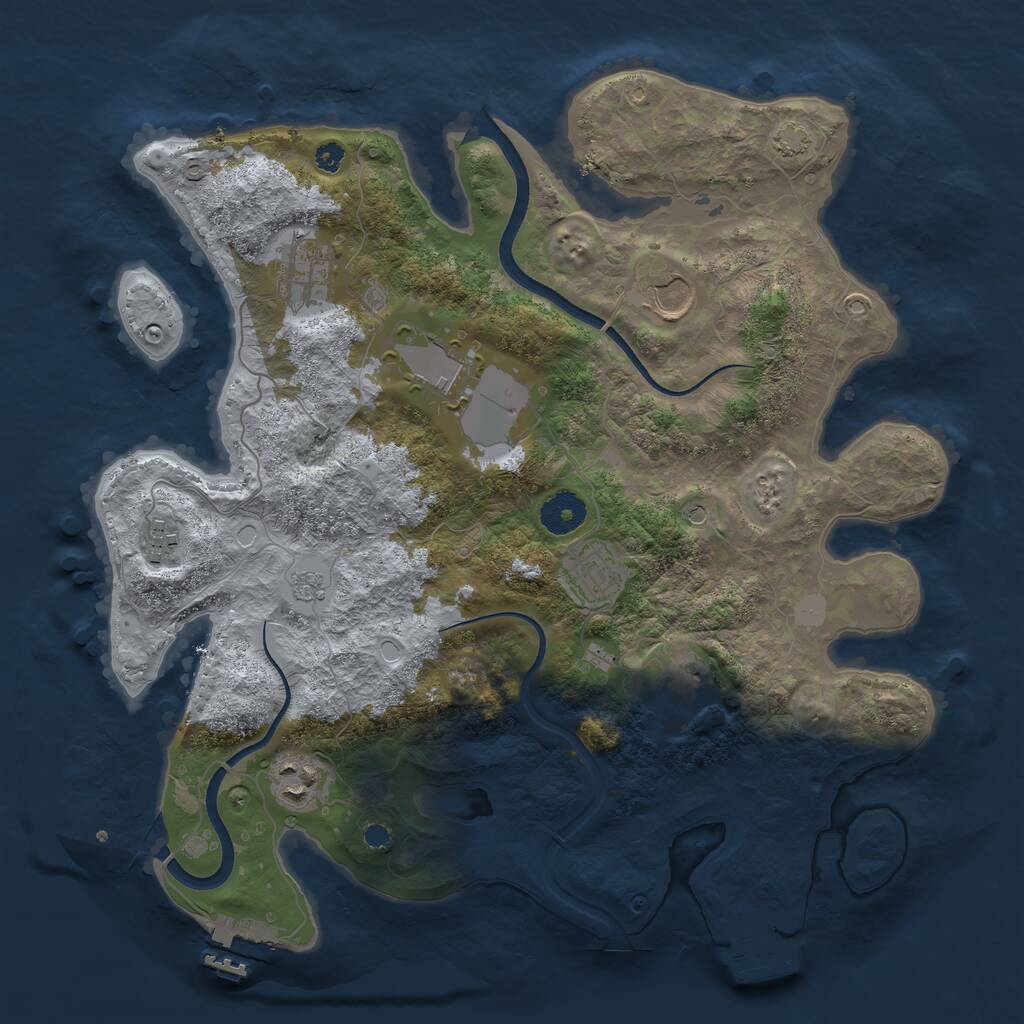 Rust Map: Procedural Map, Size: 3550, Seed: 49591, 13 Monuments