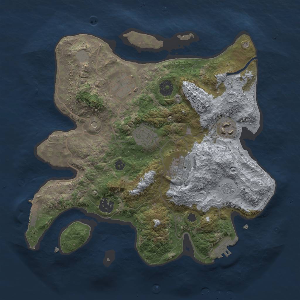 Rust Map: Procedural Map, Size: 3000, Seed: 886944, 12 Monuments