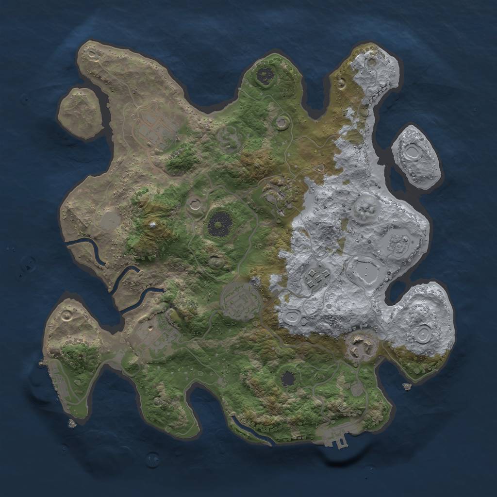 Rust Map: Procedural Map, Size: 3000, Seed: 156380, 13 Monuments