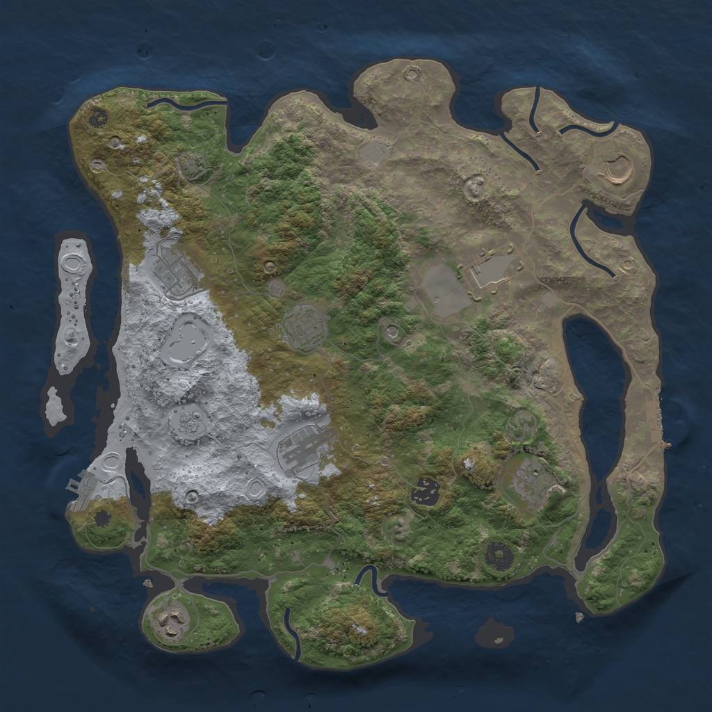 Rust Map: Procedural Map, Size: 3700, Seed: 392283063, 16 Monuments