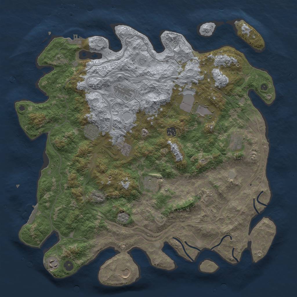 Rust Map: Procedural Map, Size: 4500, Seed: 23300066, 19 Monuments