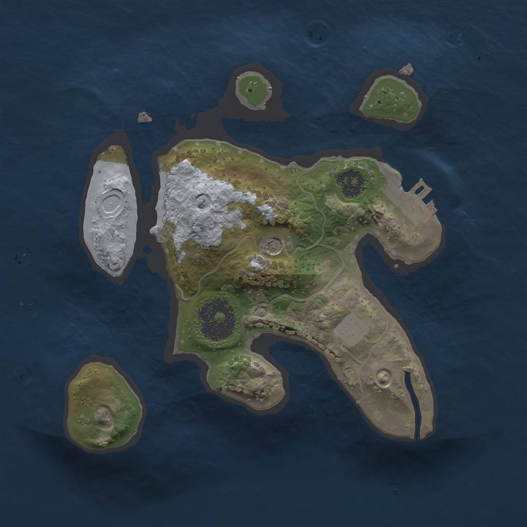 Rust Map: Procedural Map, Size: 2002, Seed: 2, 5 Monuments
