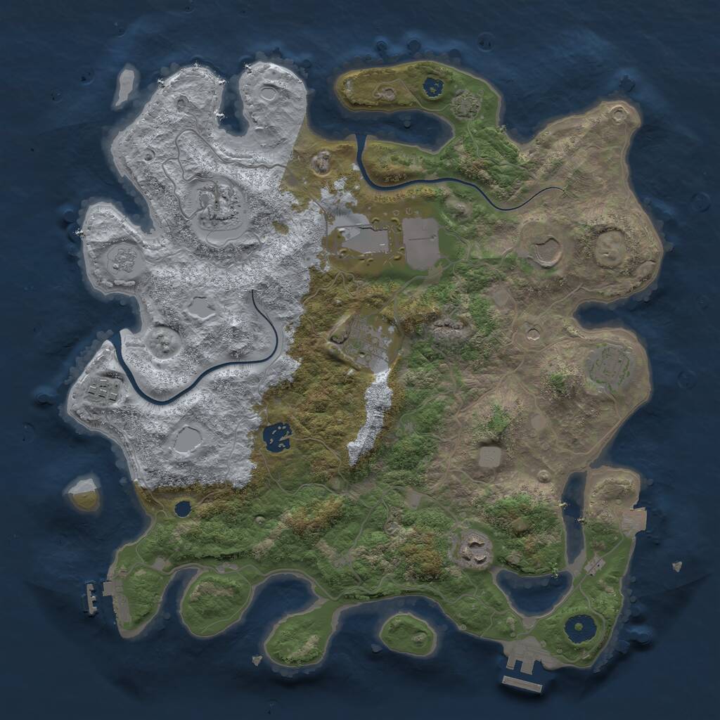 Rust Map: Procedural Map, Size: 3650, Seed: 1670608826, 14 Monuments