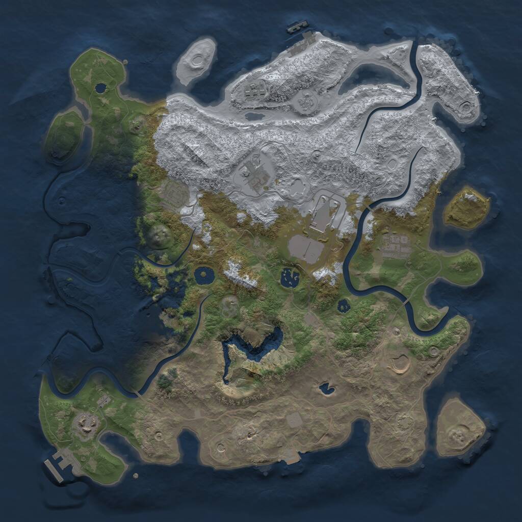 Rust Map: Procedural Map, Size: 4000, Seed: 1390517712, 15 Monuments