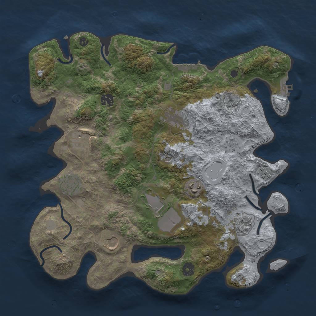 Rust Map: Procedural Map, Size: 3550, Seed: 184956, 16 Monuments