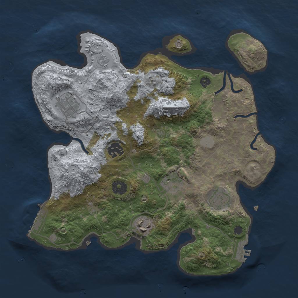 Rust Map: Procedural Map, Size: 3000, Seed: 24123, 11 Monuments