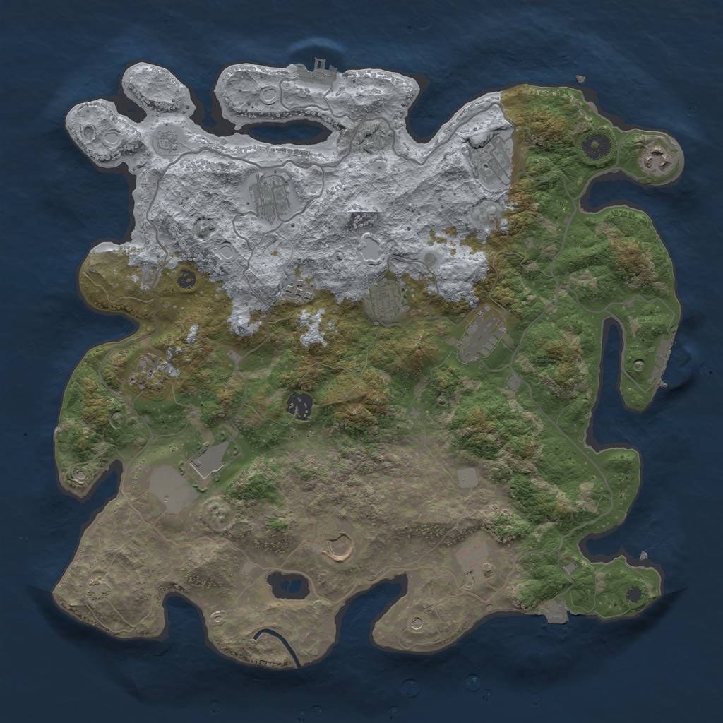 Rust Map: Procedural Map, Size: 4000, Seed: 37812, 19 Monuments