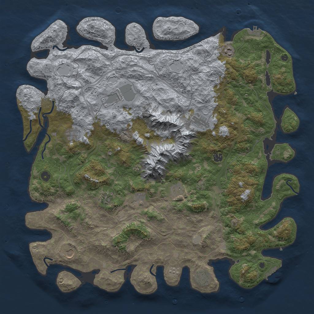 Rust Map: Procedural Map, Size: 5000, Seed: 1065852317, 18 Monuments