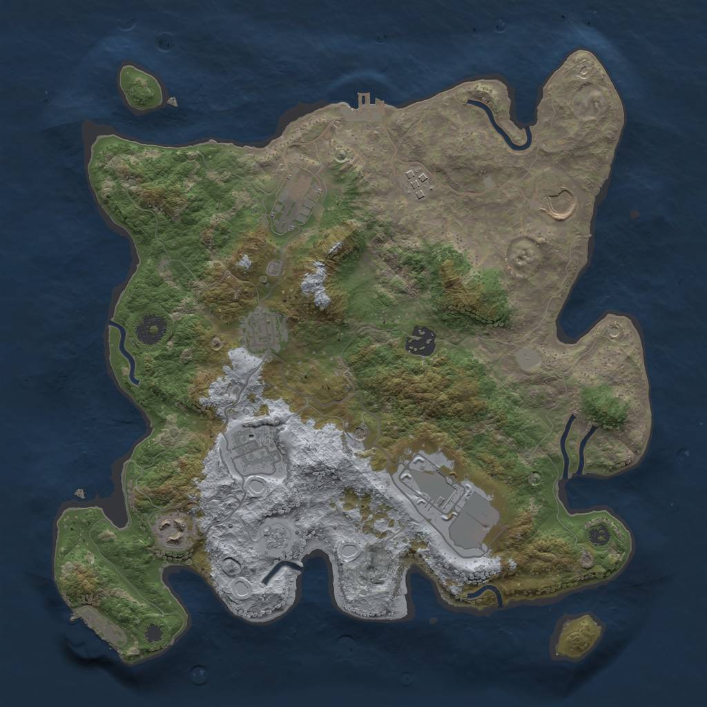 Rust Map: Procedural Map, Size: 3500, Seed: 1988089491, 15 Monuments