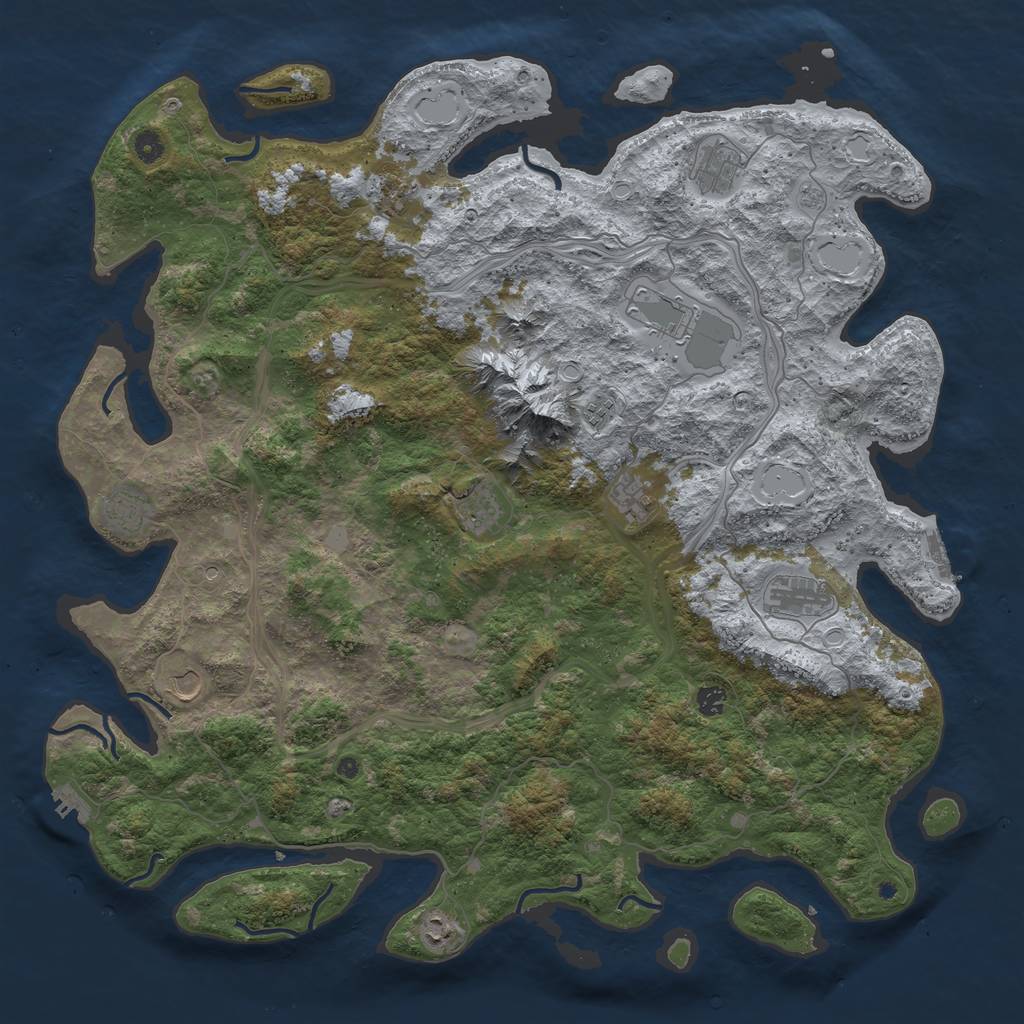 Rust Map: Procedural Map, Size: 5050, Seed: 6546452, 18 Monuments