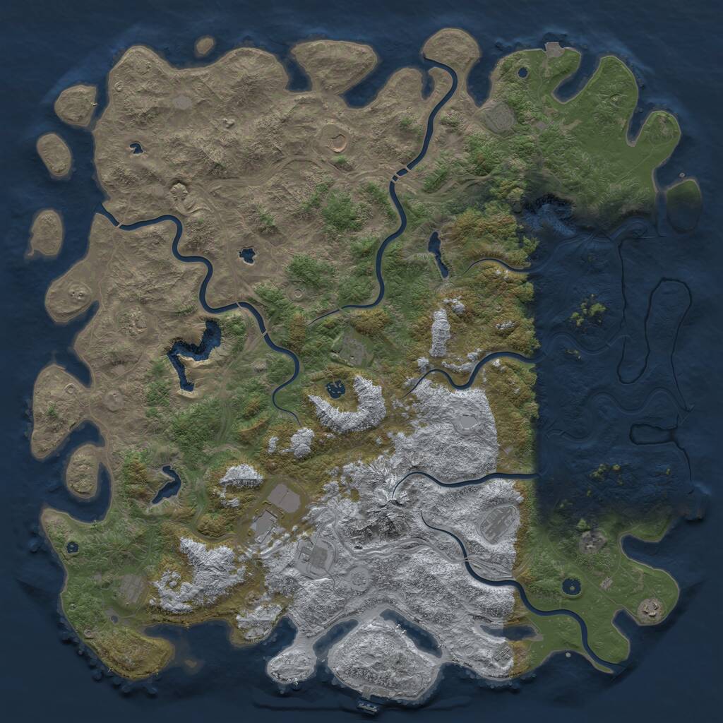 Rust Map: Procedural Map, Size: 6000, Seed: 1763514497, 17 Monuments