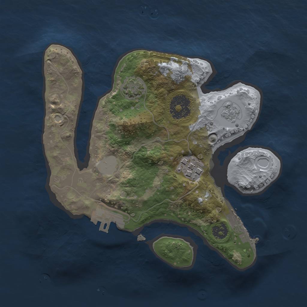 Rust Map: Procedural Map, Size: 2000, Seed: 16793373, 8 Monuments