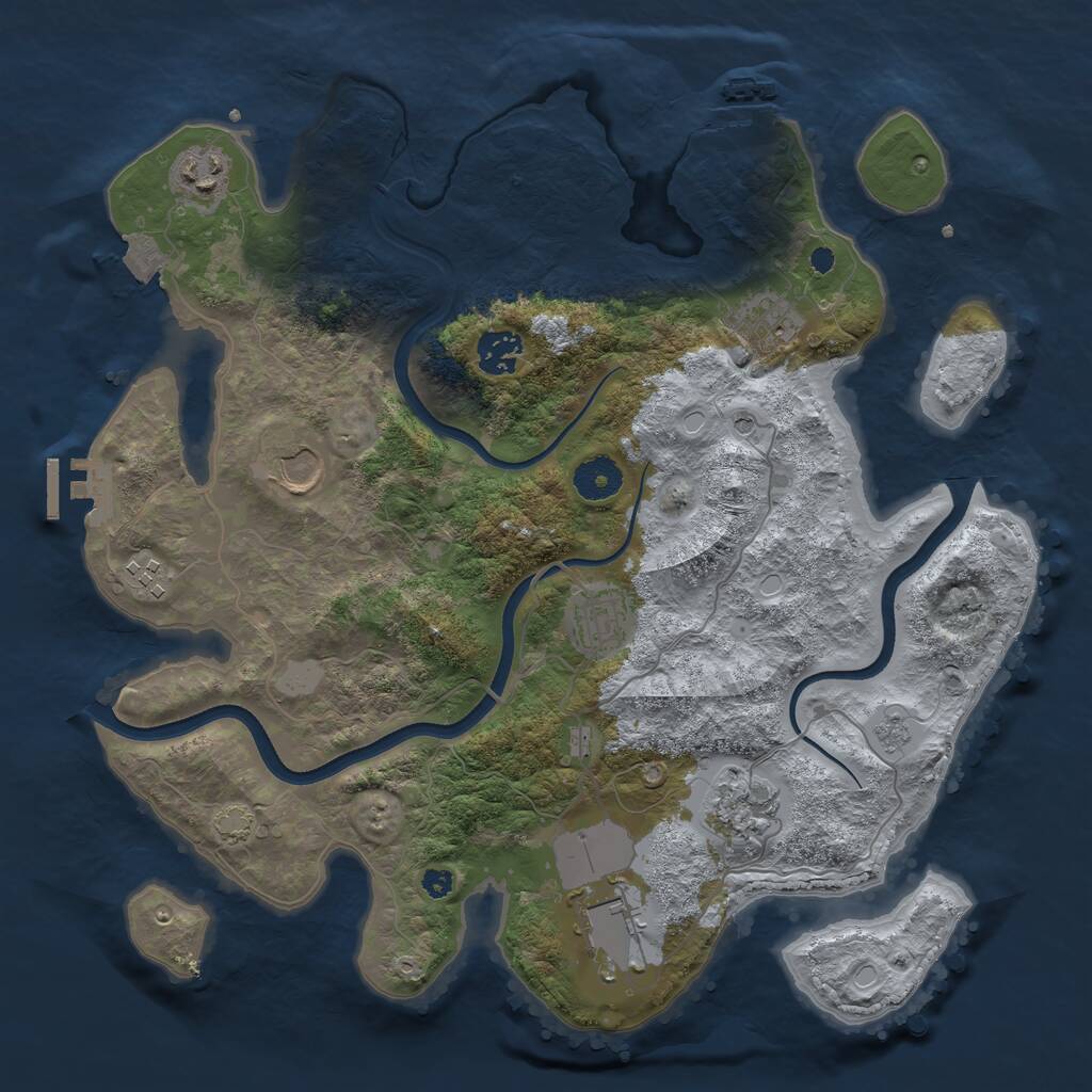 Rust Map: Procedural Map, Size: 3600, Seed: 456464, 14 Monuments