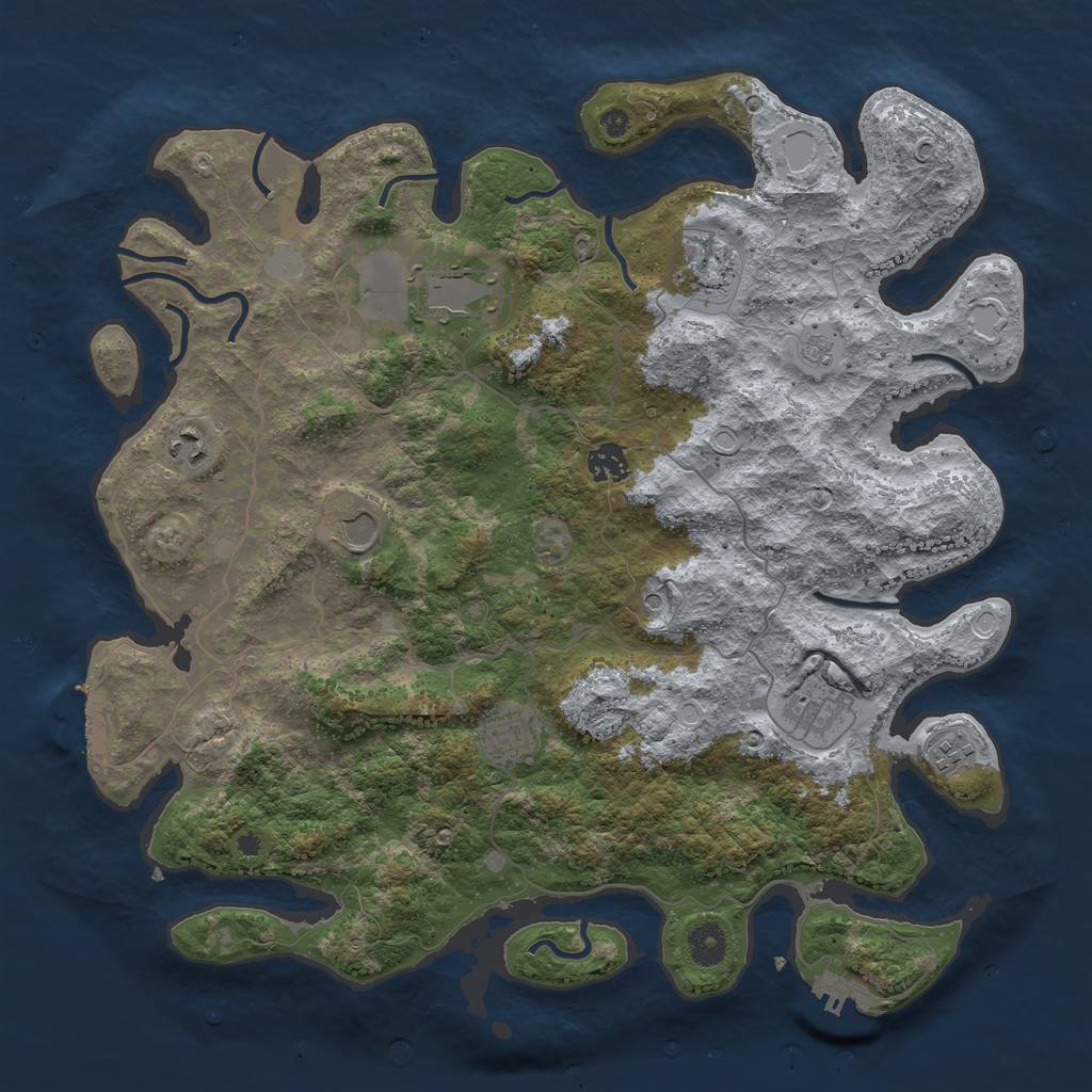 Rust Map: Procedural Map, Size: 4025, Seed: 69696, 15 Monuments