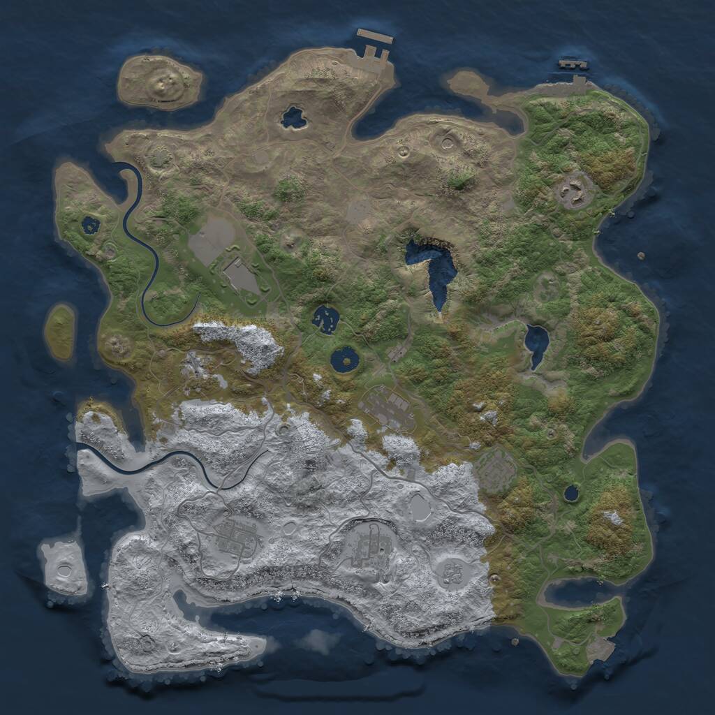 Rust Map: Procedural Map, Size: 4000, Seed: 1702162038, 14 Monuments