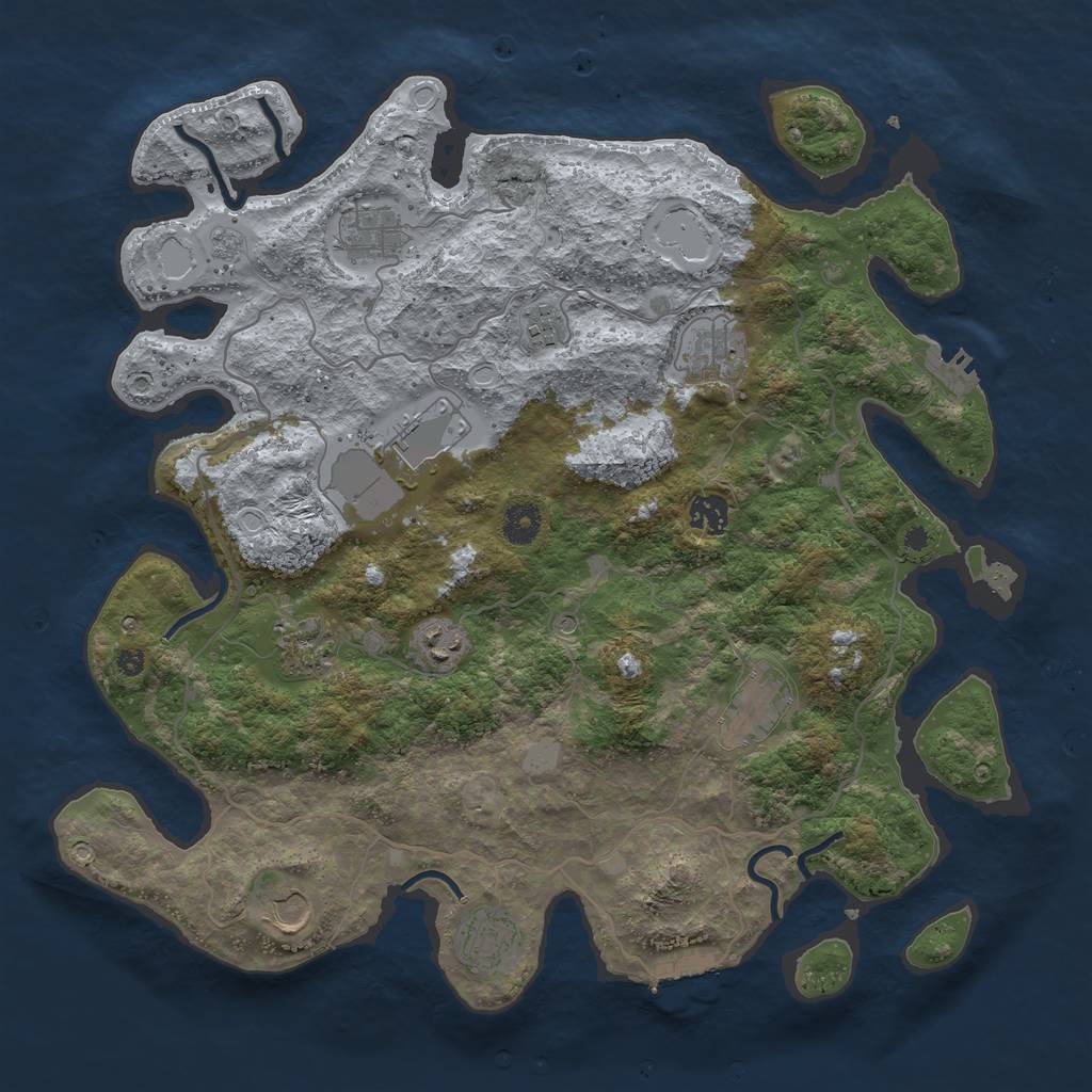 Rust Map: Procedural Map, Size: 4000, Seed: 260814, 17 Monuments