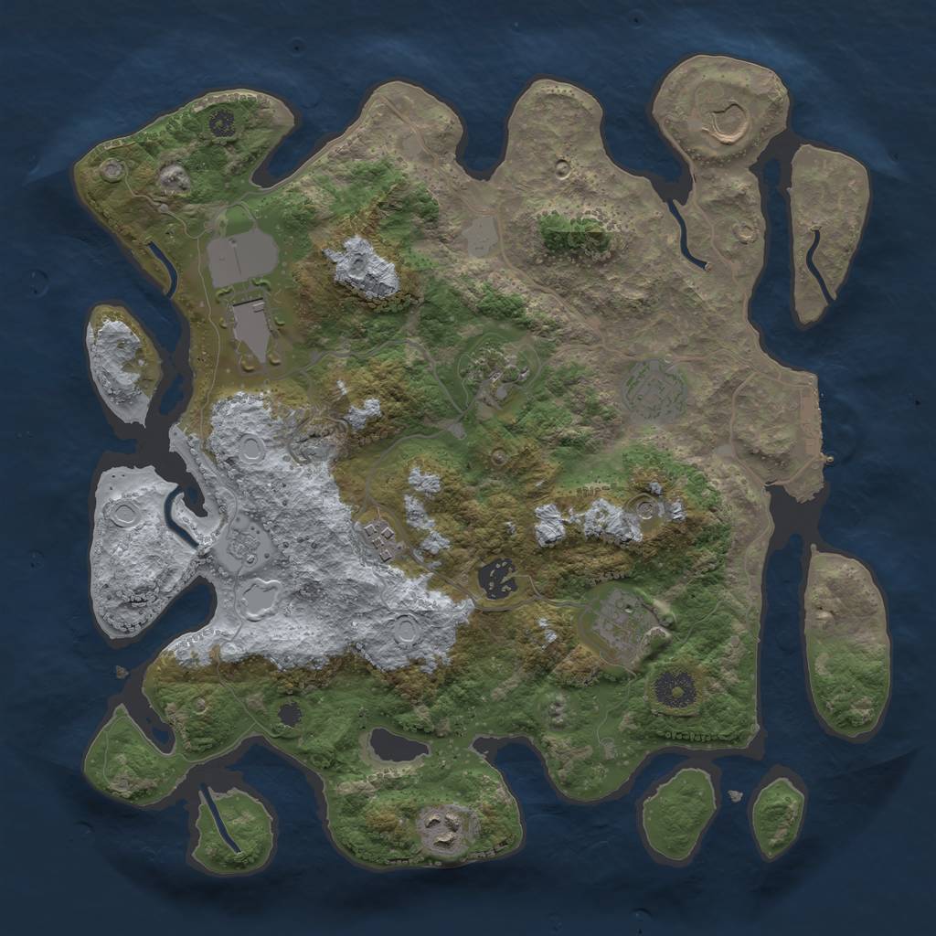 Rust Map: Procedural Map, Size: 3500, Seed: 382358089, 14 Monuments