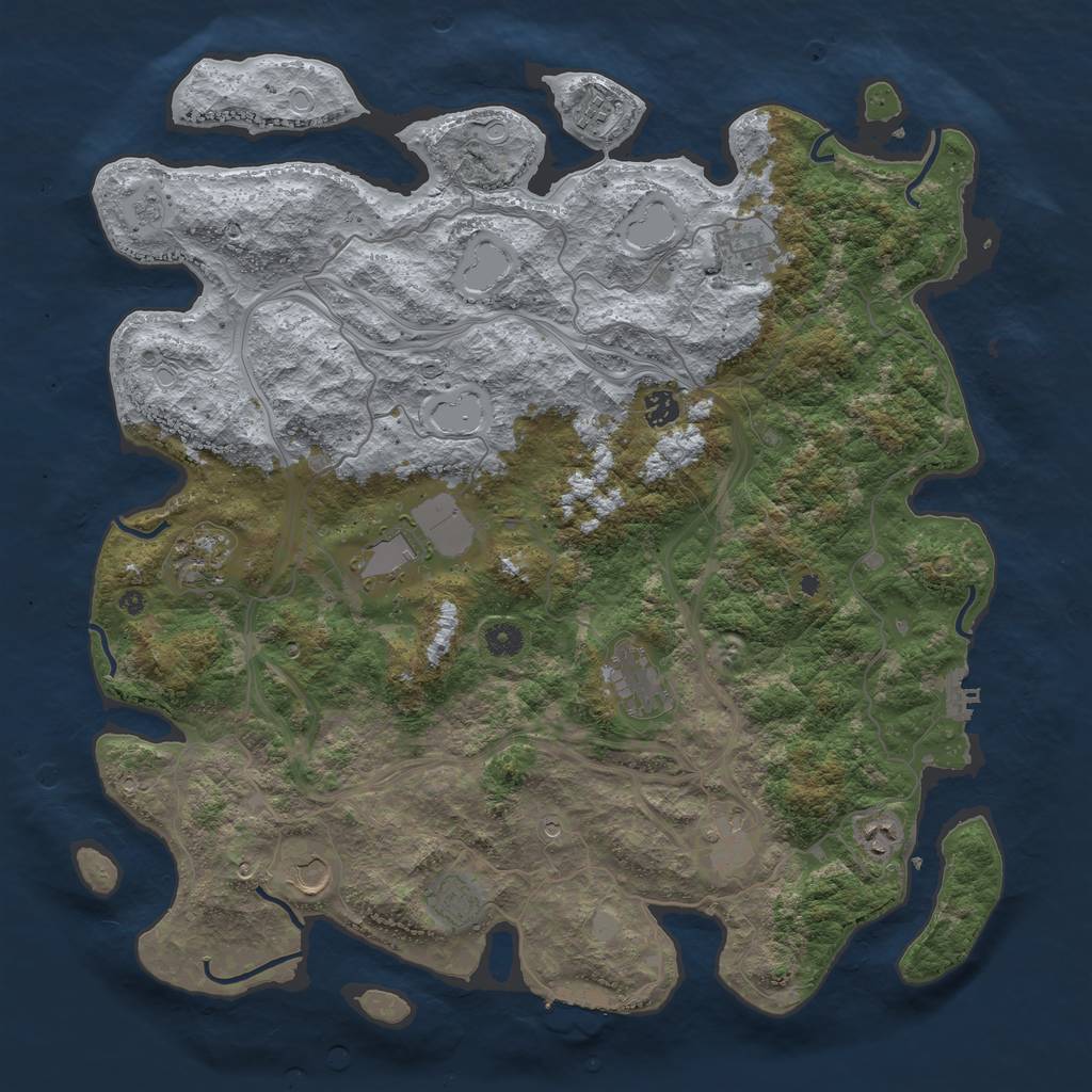 Rust Map: Procedural Map, Size: 4500, Seed: 21315, 17 Monuments