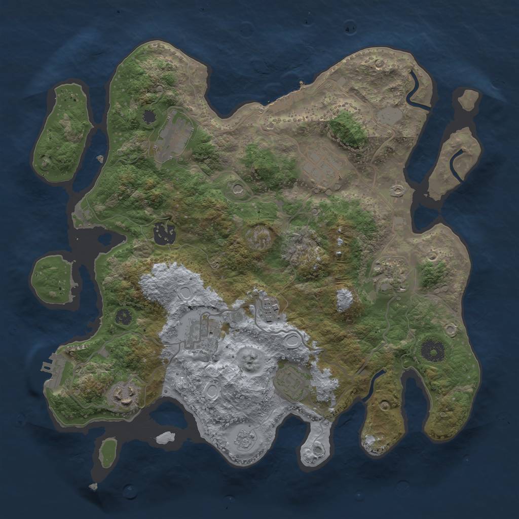 Rust Map: Procedural Map, Size: 3300, Seed: 757529619, 15 Monuments