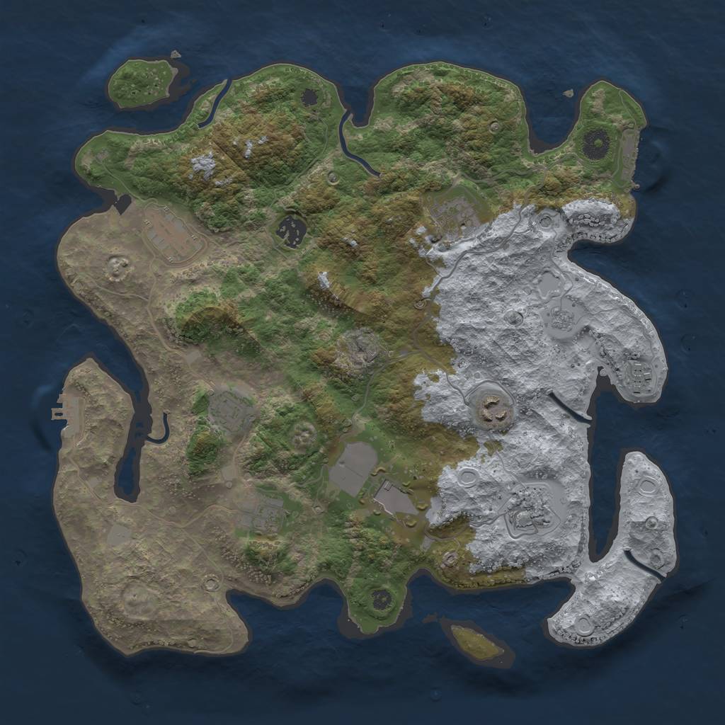 Rust Map: Procedural Map, Size: 3700, Seed: 1763650904, 16 Monuments