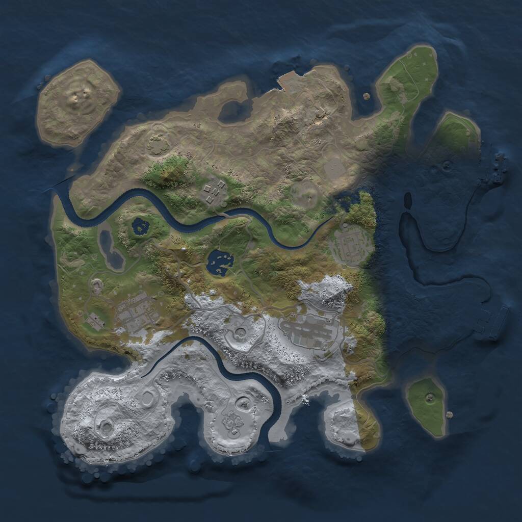 Rust Map: Procedural Map, Size: 3000, Seed: 879021611, 11 Monuments