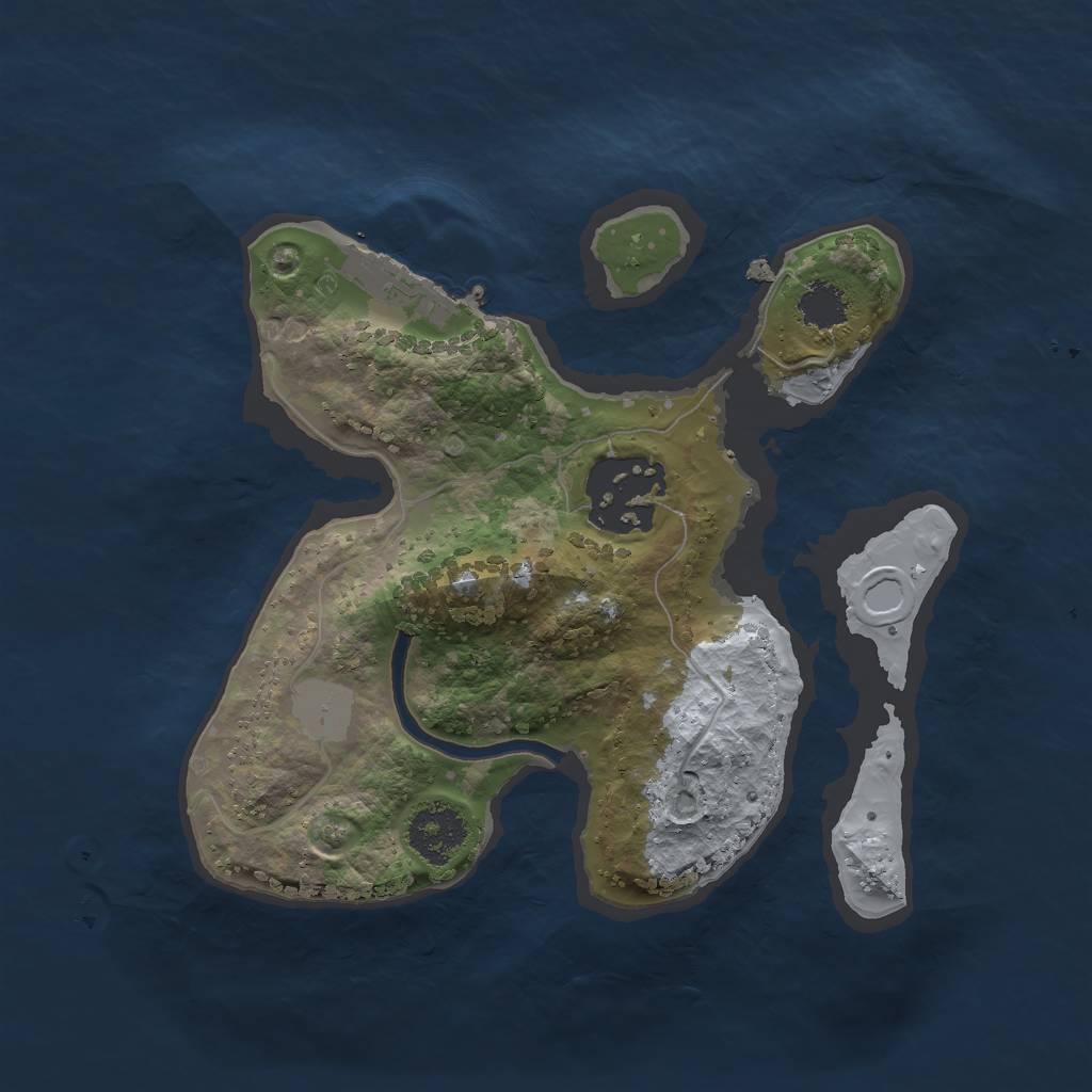 Rust Map: Procedural Map, Size: 2000, Seed: 830583, 5 Monuments