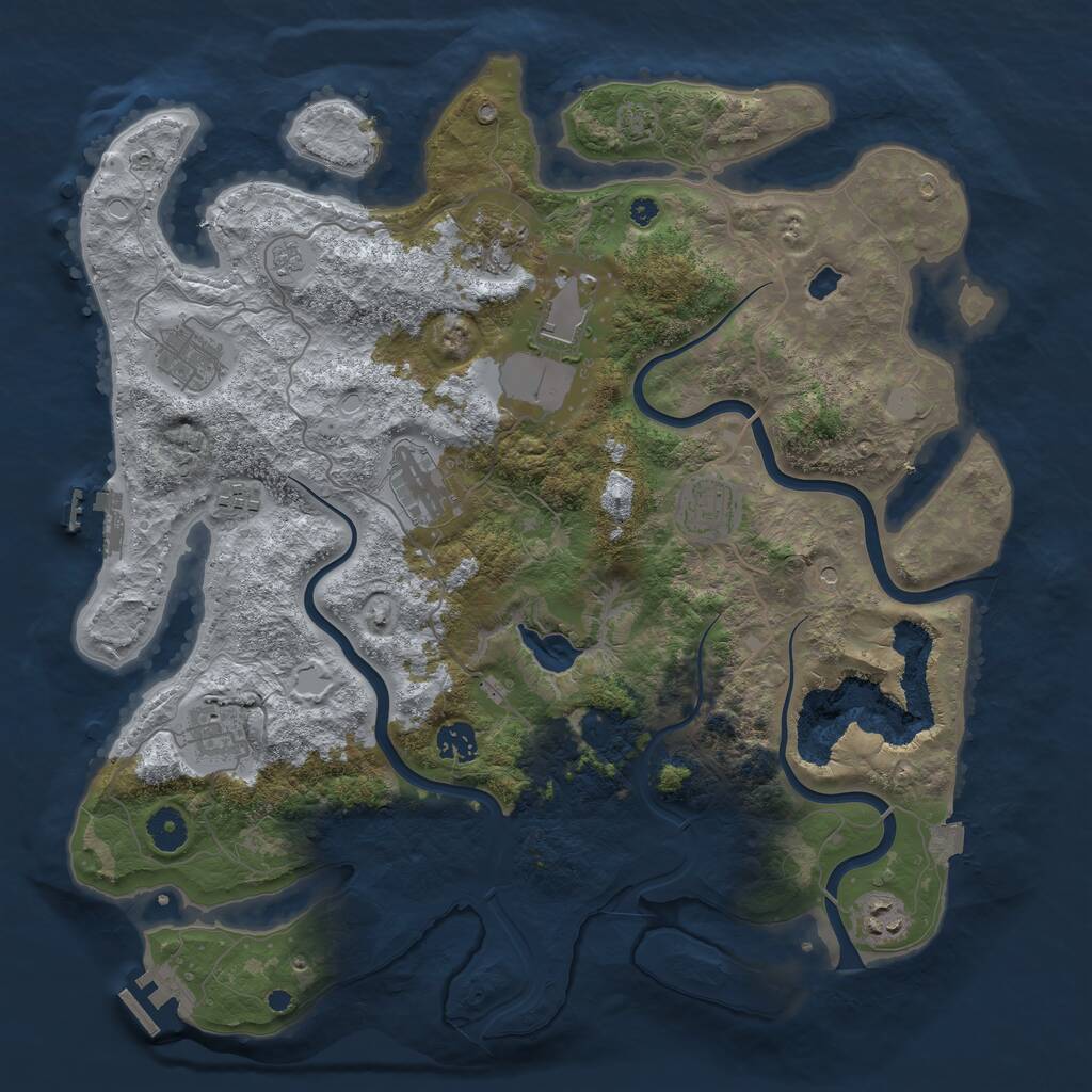 Rust Map: Procedural Map, Size: 4000, Seed: 1930979912, 15 Monuments