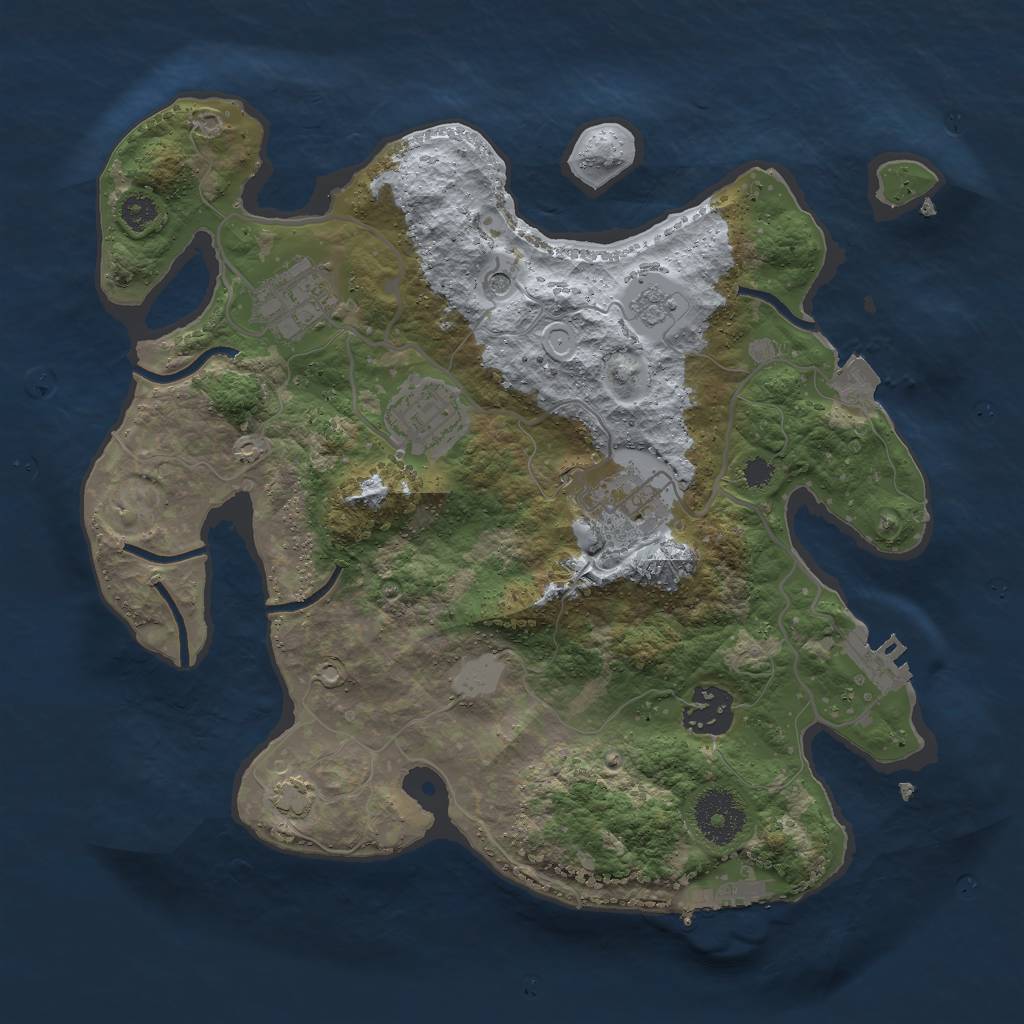 Rust Map: Procedural Map, Size: 3000, Seed: 11911, 12 Monuments