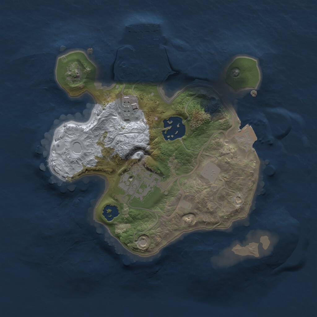 Rust Map: Procedural Map, Size: 2000, Seed: 69456696, 5 Monuments