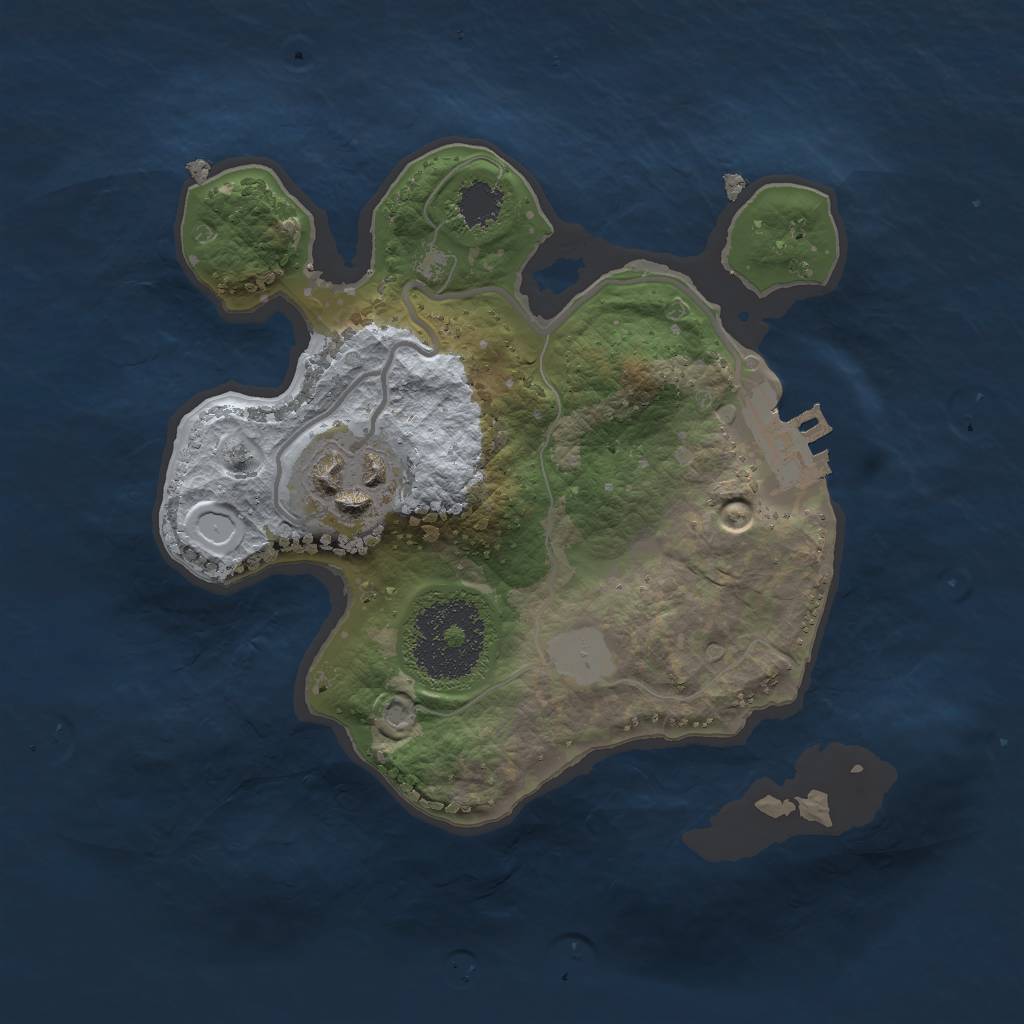 Rust Map: Procedural Map, Size: 2000, Seed: 69456696, 5 Monuments