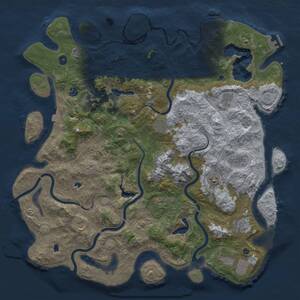 Thumbnail Rust Map: Procedural Map, Size: 5000, Seed: 1258169963, 17 Monuments