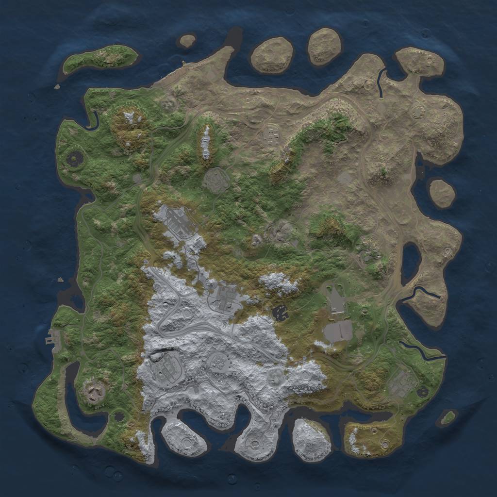 Rust Map: Procedural Map, Size: 4500, Seed: 59314, 18 Monuments