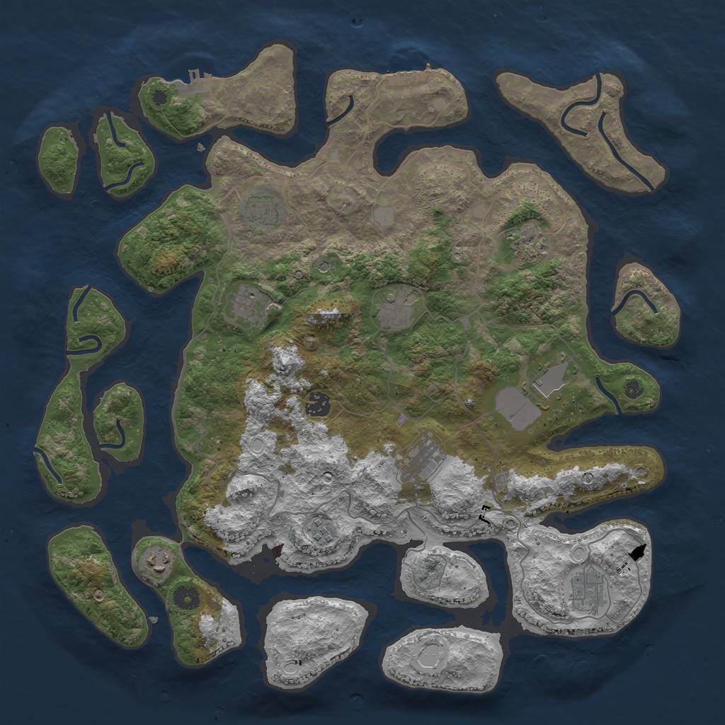 Rust Map: Procedural Map, Size: 4250, Seed: 29603, 18 Monuments