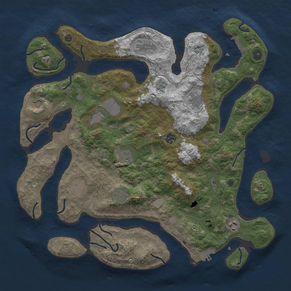 Rust Map: Procedural Map, Size: 4250, Seed: 11911, 18 Monuments