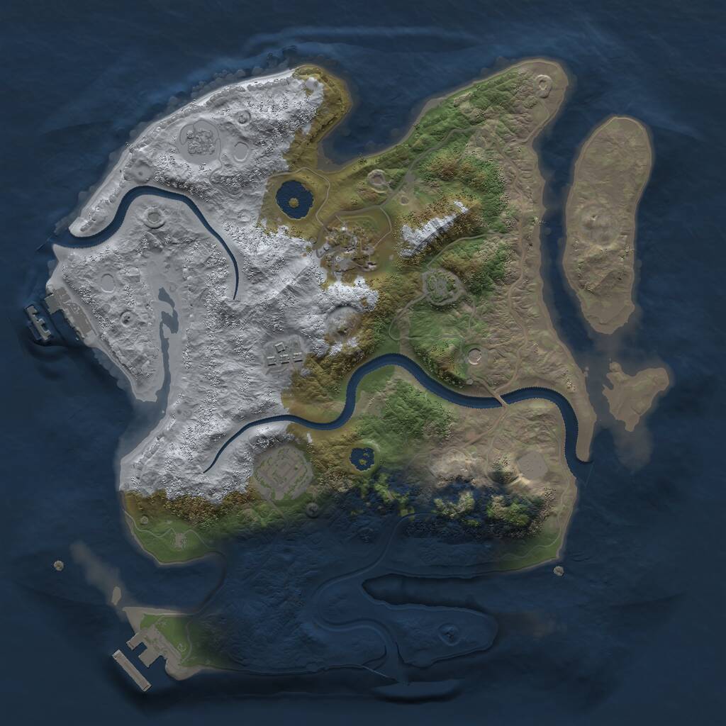 Rust Map: Procedural Map, Size: 3000, Seed: 958708106, 9 Monuments