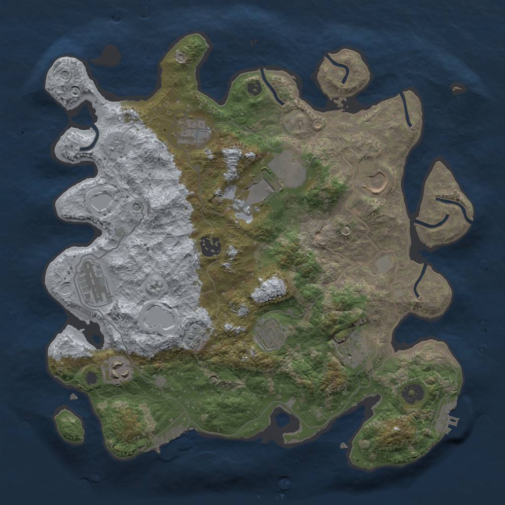 Rust Map: Procedural Map, Size: 3550, Seed: 248468, 16 Monuments