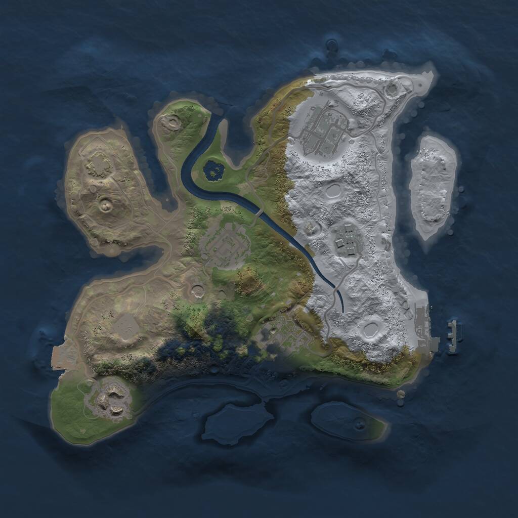 Rust Map: Procedural Map, Size: 2500, Seed: 3548246, 9 Monuments