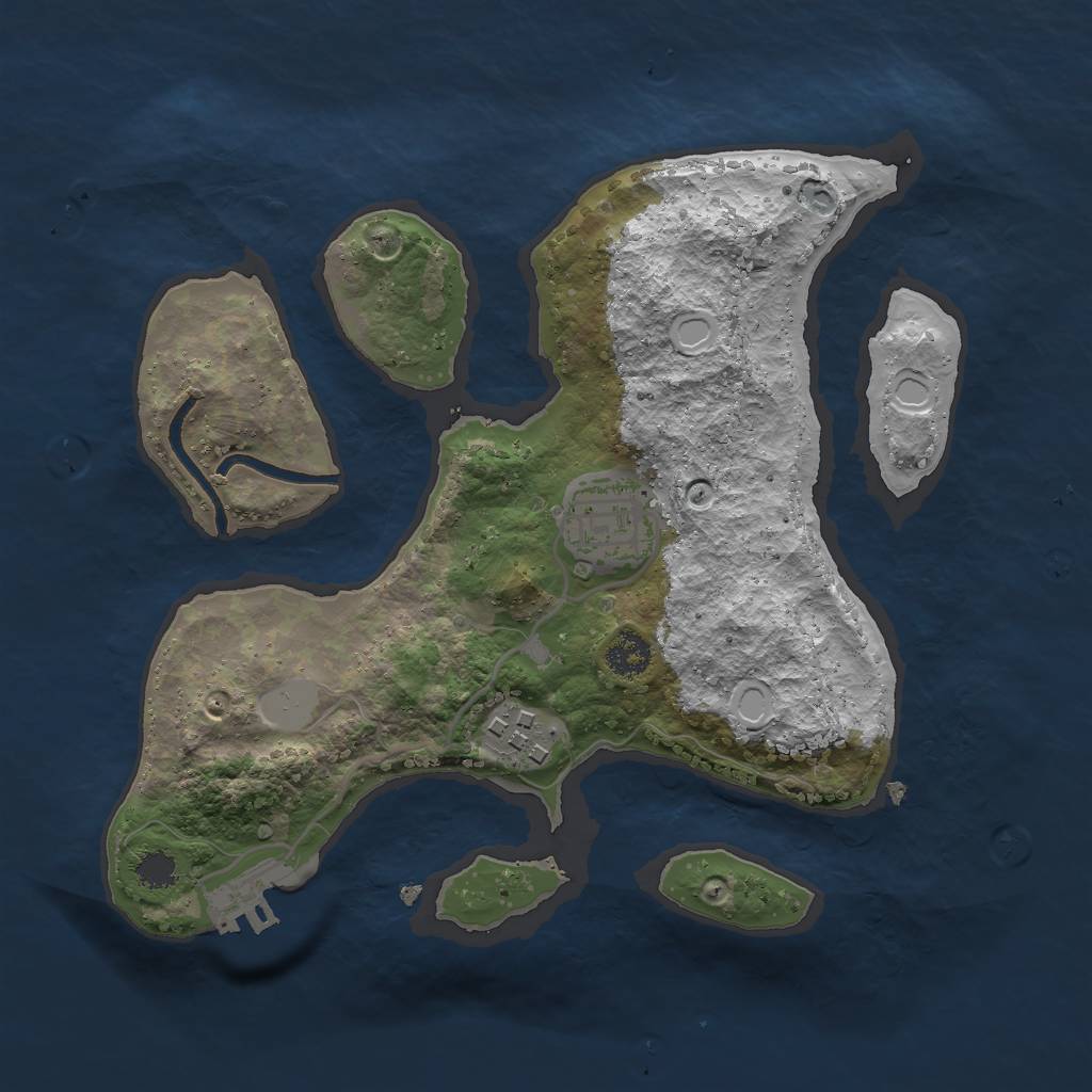 Rust Map: Procedural Map, Size: 2500, Seed: 3548246, 8 Monuments