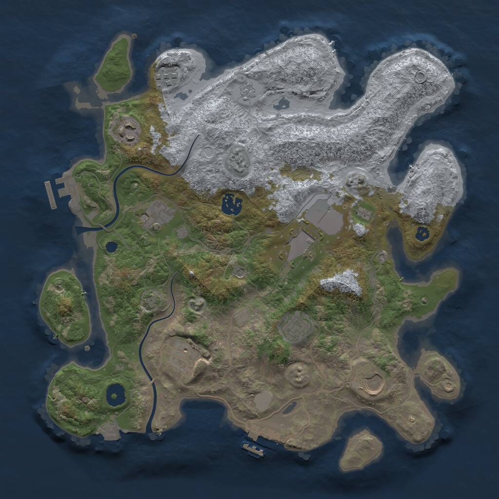 Rust Map: Procedural Map, Size: 3509, Seed: 190, 14 Monuments