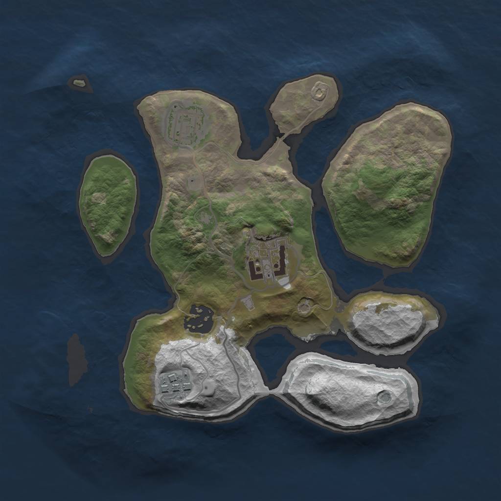 Rust Map: Barren, Size: 2500, Seed: 506, 6 Monuments