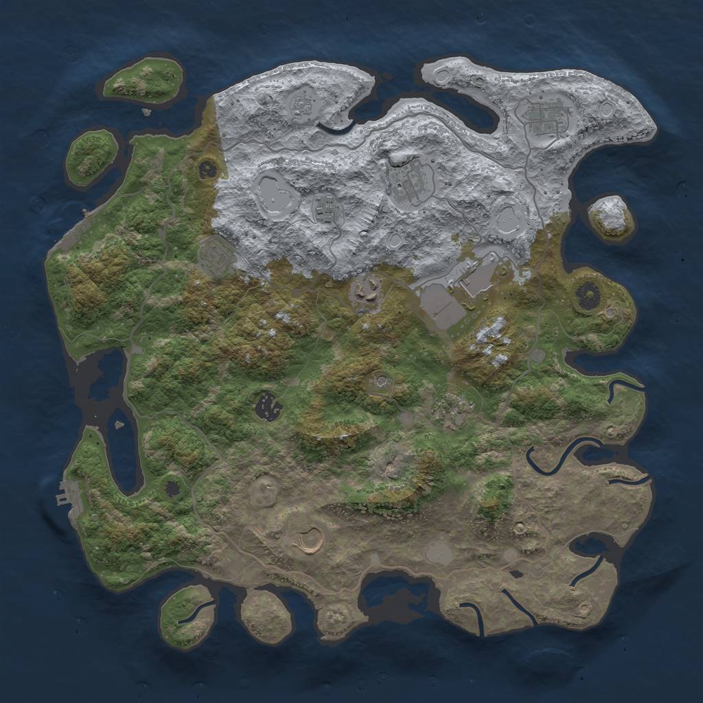 Rust Map: Procedural Map, Size: 4000, Seed: 8835598, 16 Monuments