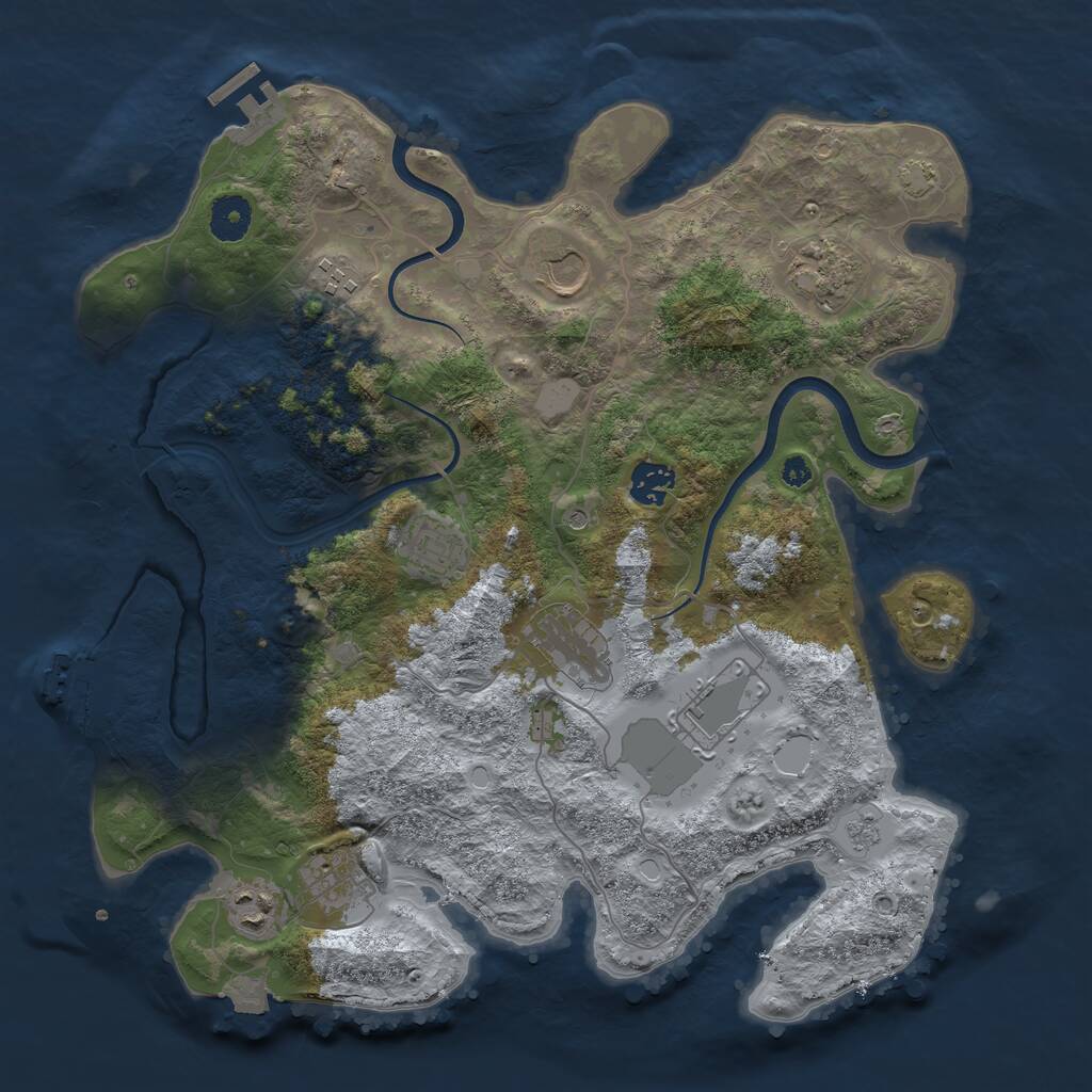 Rust Map: Procedural Map, Size: 3700, Seed: 66051808, 15 Monuments