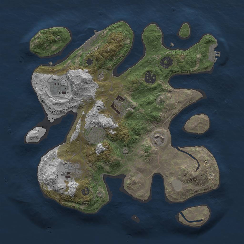 Rust Map: Procedural Map, Size: 3000, Seed: 3123130, 14 Monuments