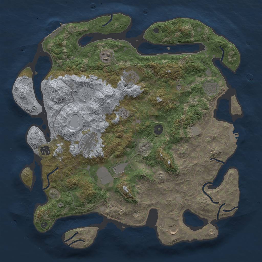Rust Map: Procedural Map, Size: 4000, Seed: 131772, 15 Monuments