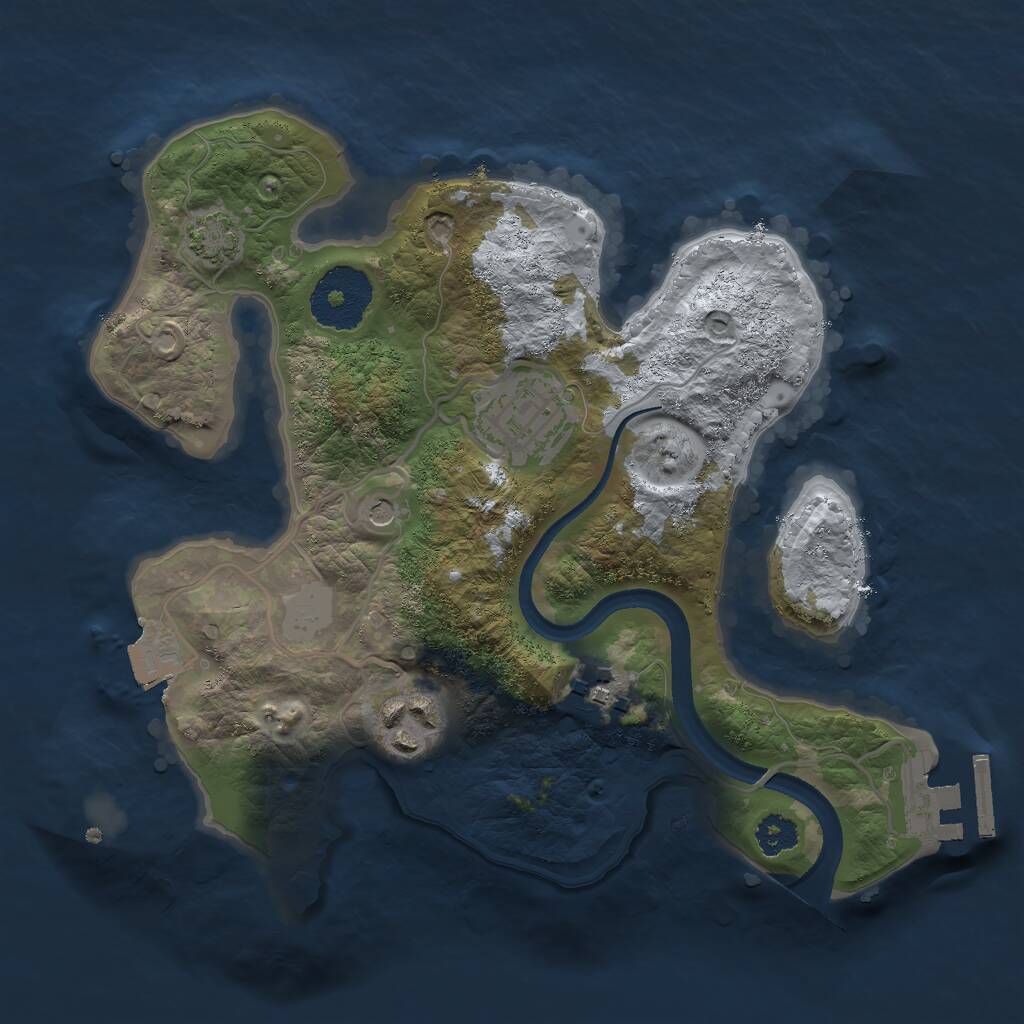 Rust Map: Procedural Map, Size: 2500, Seed: 24957574, 7 Monuments