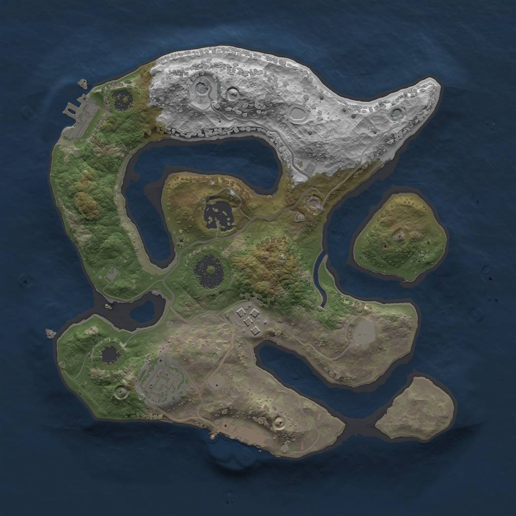Rust Map: Procedural Map, Size: 2500, Seed: 121651058, 11 Monuments